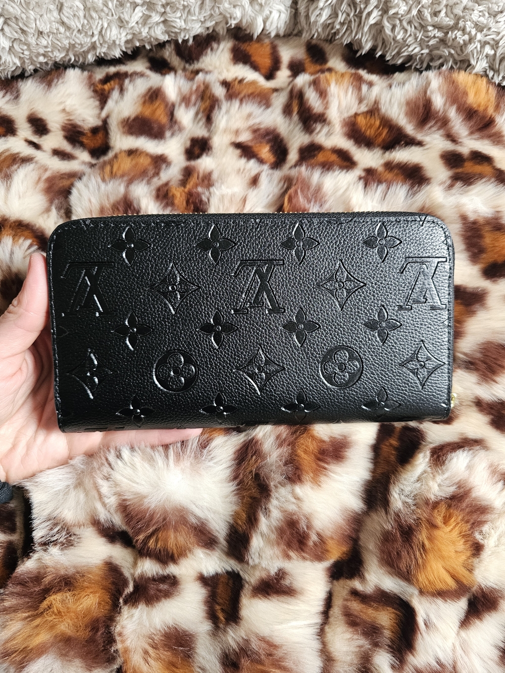 Louis Vuitton Black Embossed Zipper Wallet - Picture 2 of 7